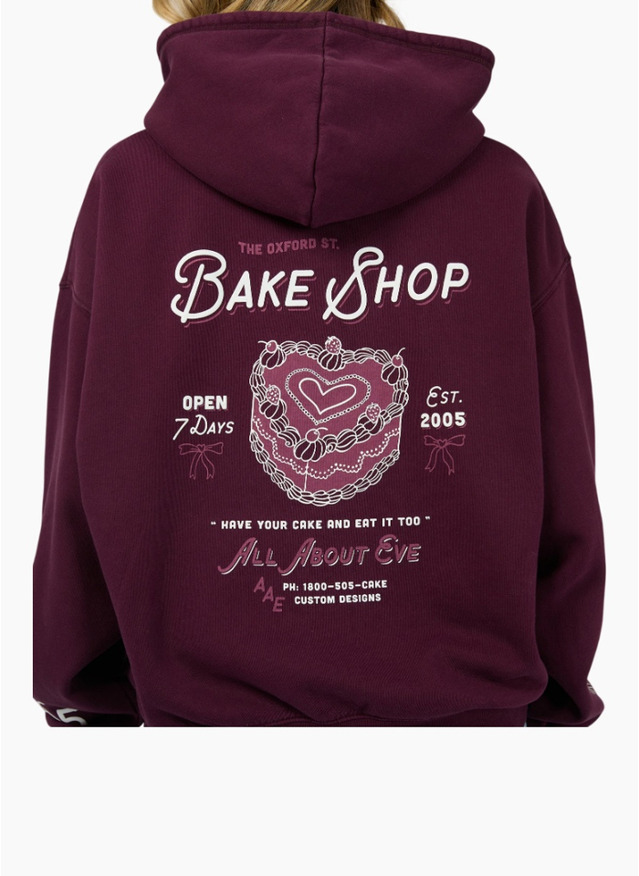 All About Eve Bake Shop Box Hoodie - Wine