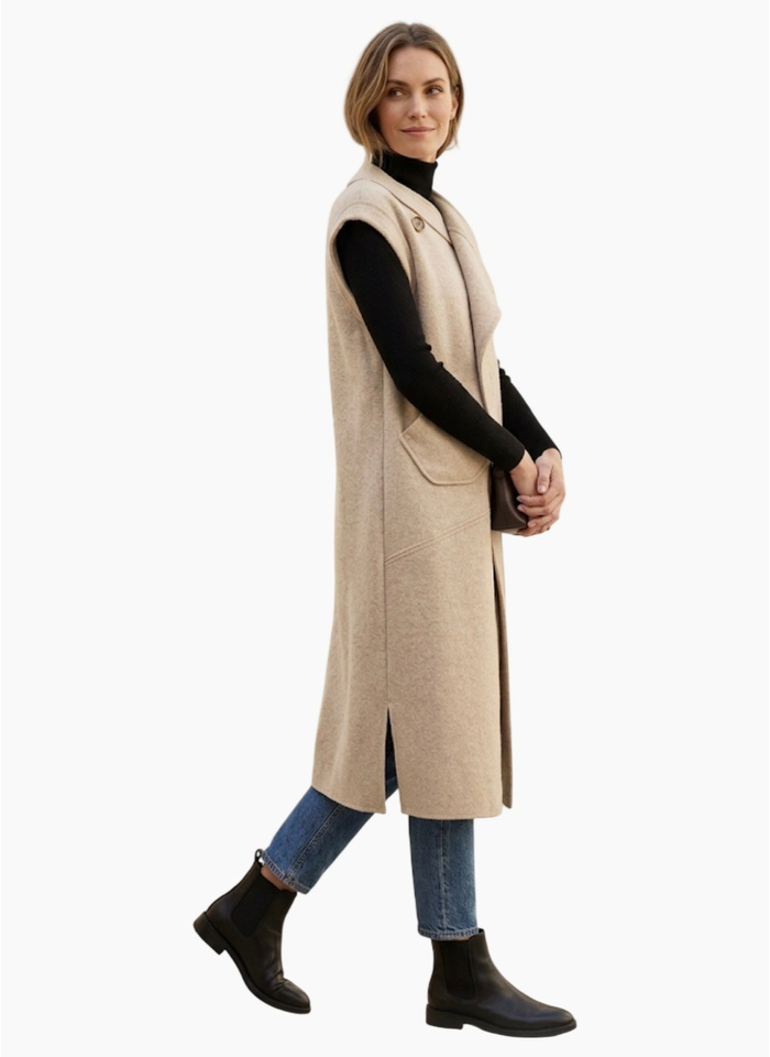 Grace & Harmony Scarlett Coat sleeveless Natural