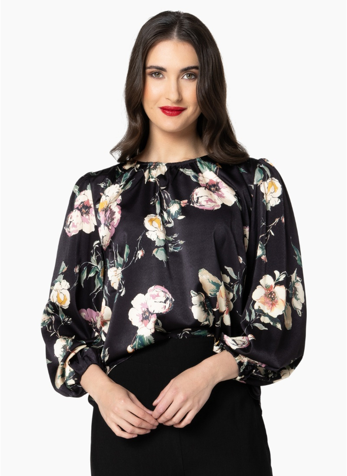 Leila + Luca LORENZA BLOUSE-INK BLOOM