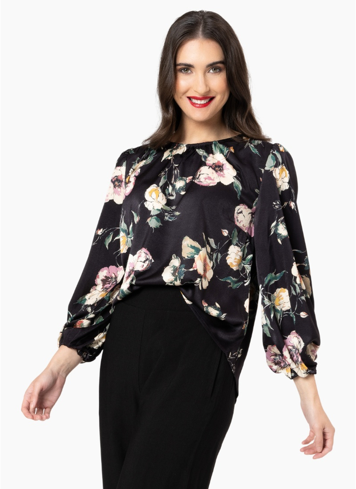 Leila + Luca LORENZA BLOUSE-INK BLOOM