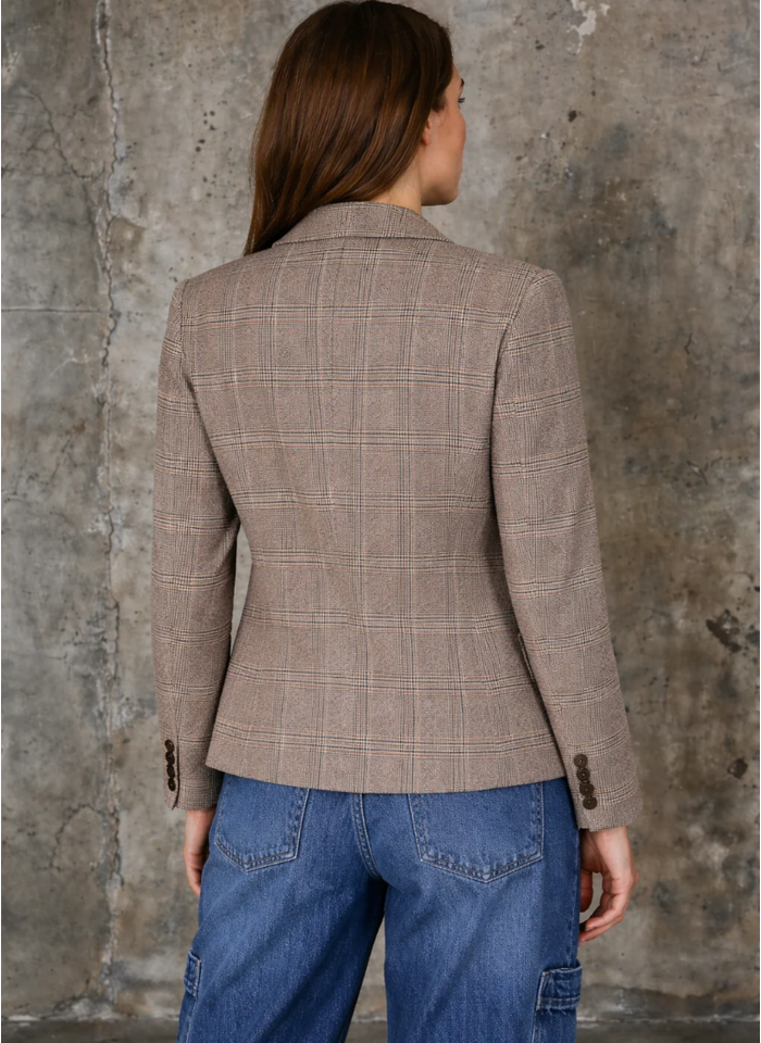 MOSS ABBEY BLAZER - Brown Plaid