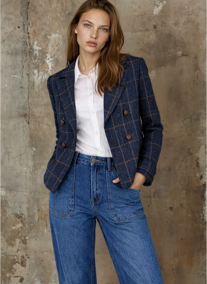 MOSS MATEO JACKET - NAVY PLAID