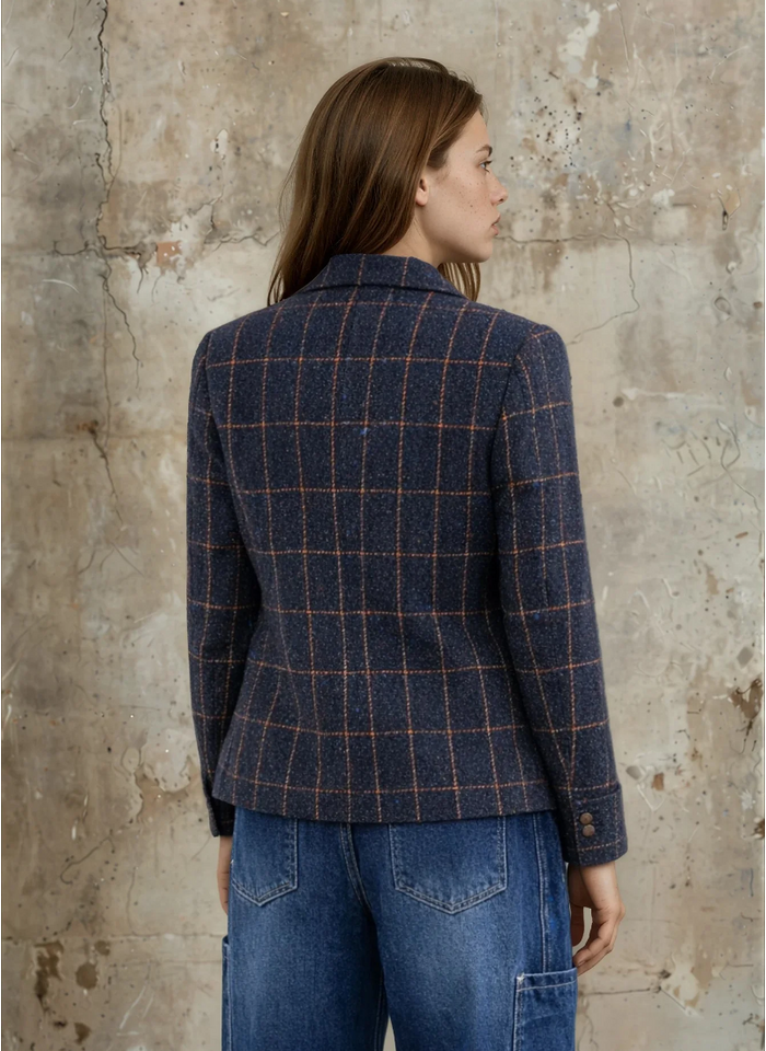 MOSS MATEO JACKET - NAVY PLAID