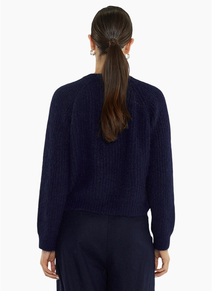 SASS POSIE FLUFFY CARDI-NAVY