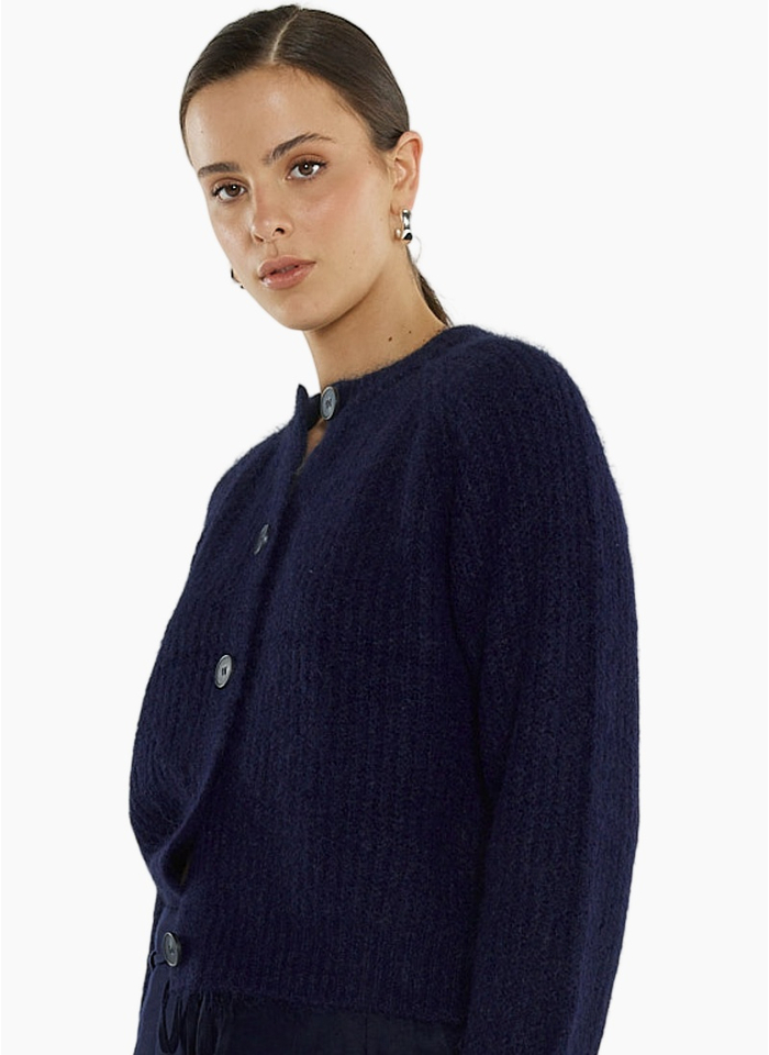 SASS POSIE FLUFFY CARDI-NAVY