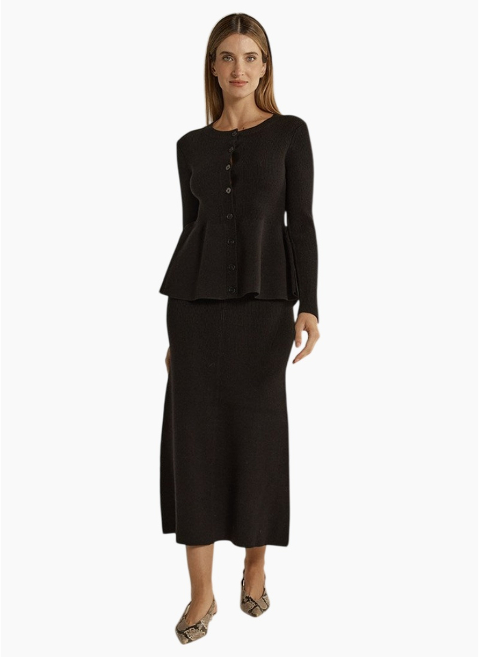 SASS Vale Peplum Cardigan Black