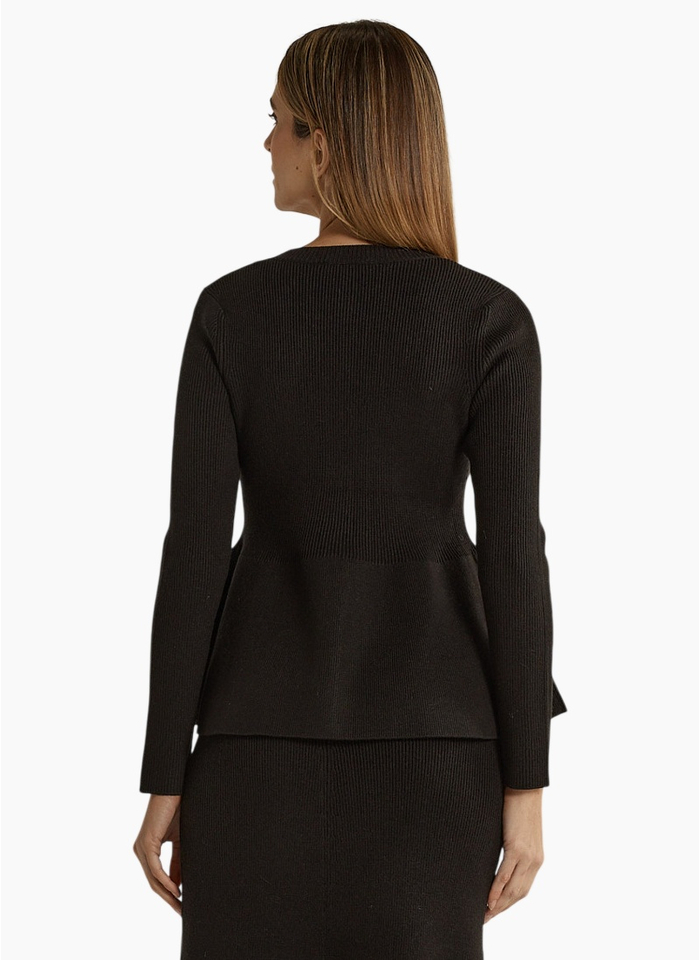 SASS Vale Peplum Cardigan Black