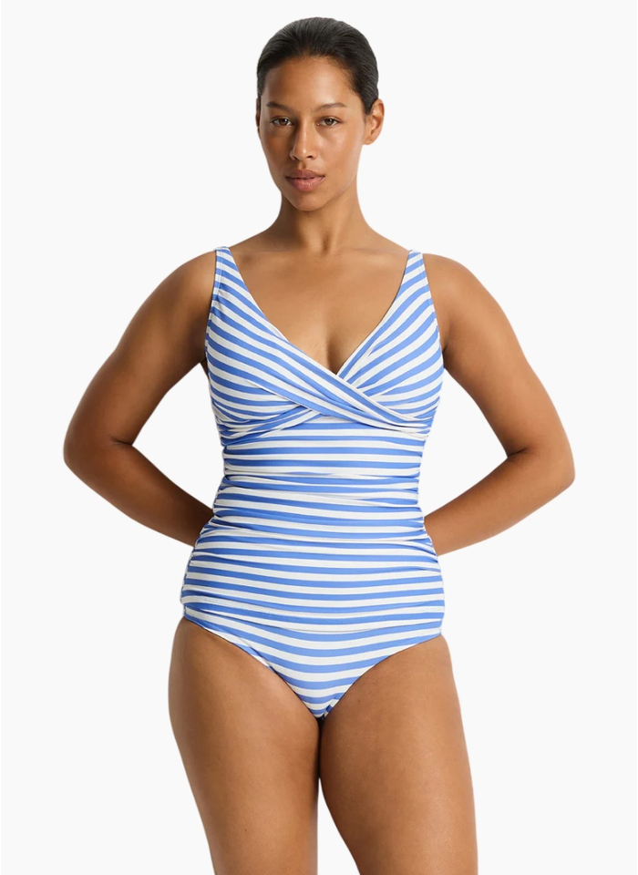 Sea Level Amour Cross Front Multifit Tankini with High Waisted Pant