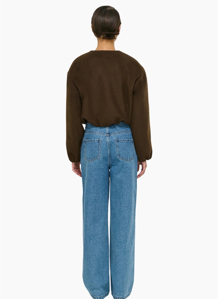 Staple the Label Alaric Cropped Jacket - Chocolate