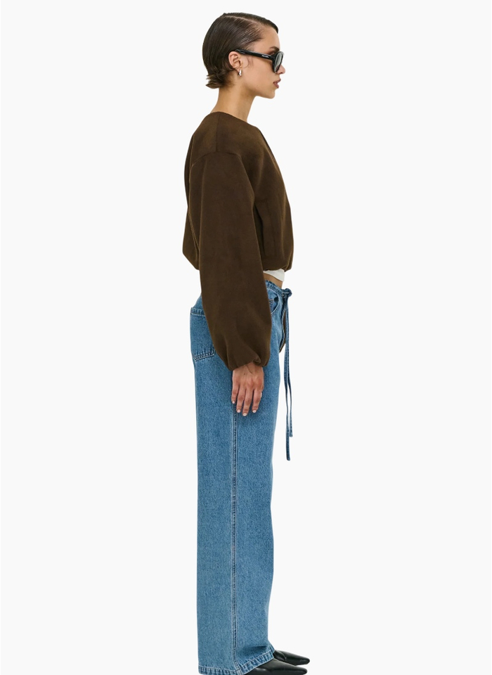 Staple the Label Alaric Cropped Jacket - Chocolate