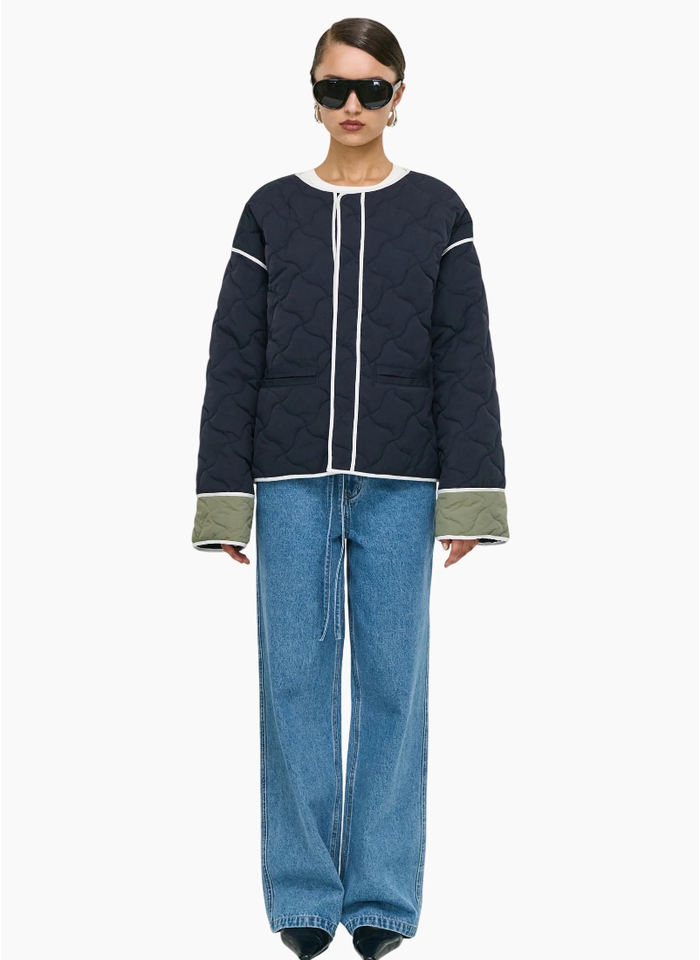 Staple the Label Hollis Puffer Jacket - Black/Olive