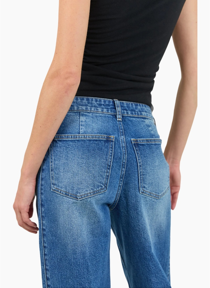 Stories Be Told Ironic Washed Blue Wide Leg Panelled Jeans