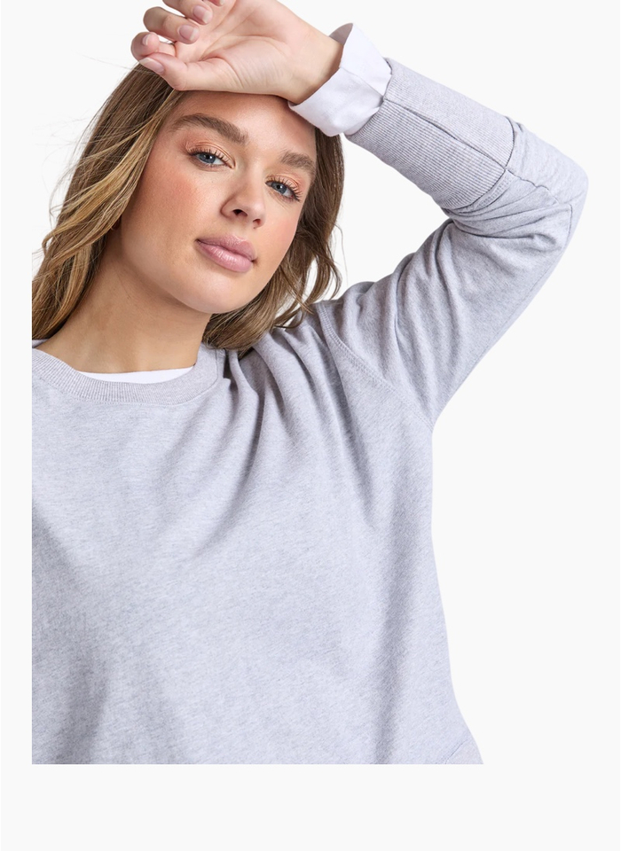 Foxwood Farrah Long Sleeve Top Grey Marle
