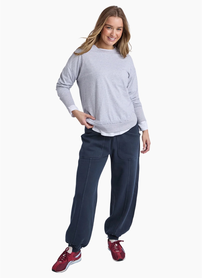 Foxwood Farrah Long Sleeve Top Grey Marle