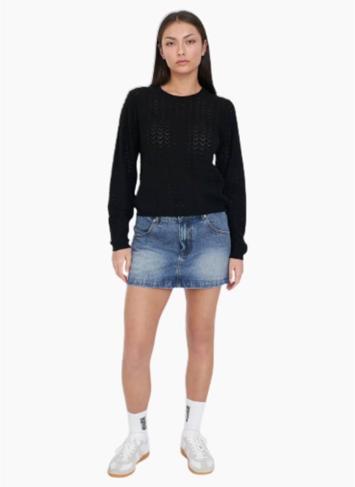 HUFFER CRUISE L/S KNIT TOP BLACK