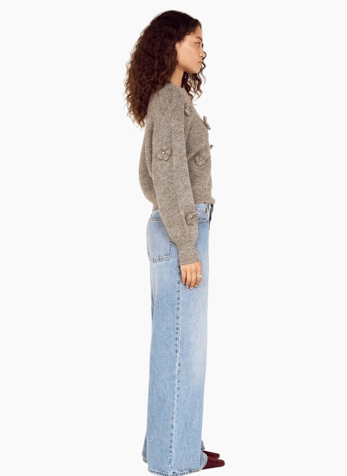 MinkPink Vera floral Applique knit - Grey