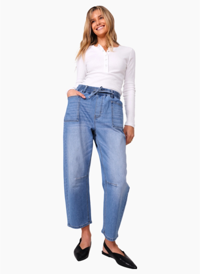Monaco Leo Barrel Jeans - Blue