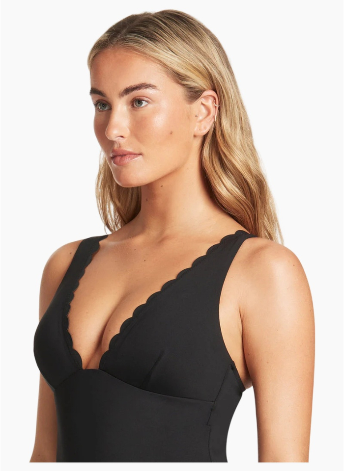 Sea Level Scallop Longline Tri One Piece
