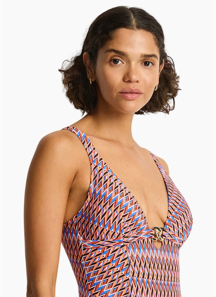 Sea Level Tessera Chain Link Longline One Piece