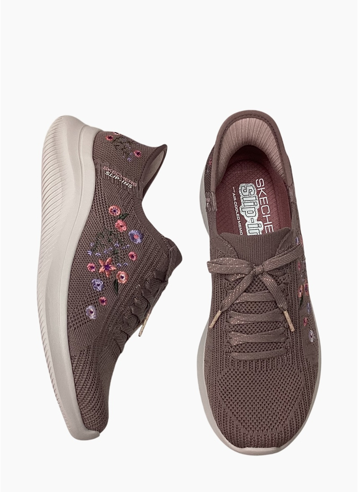 Skechers 150806 Ultra Flex 4.0 Sweet Petals Sneaker Mocha