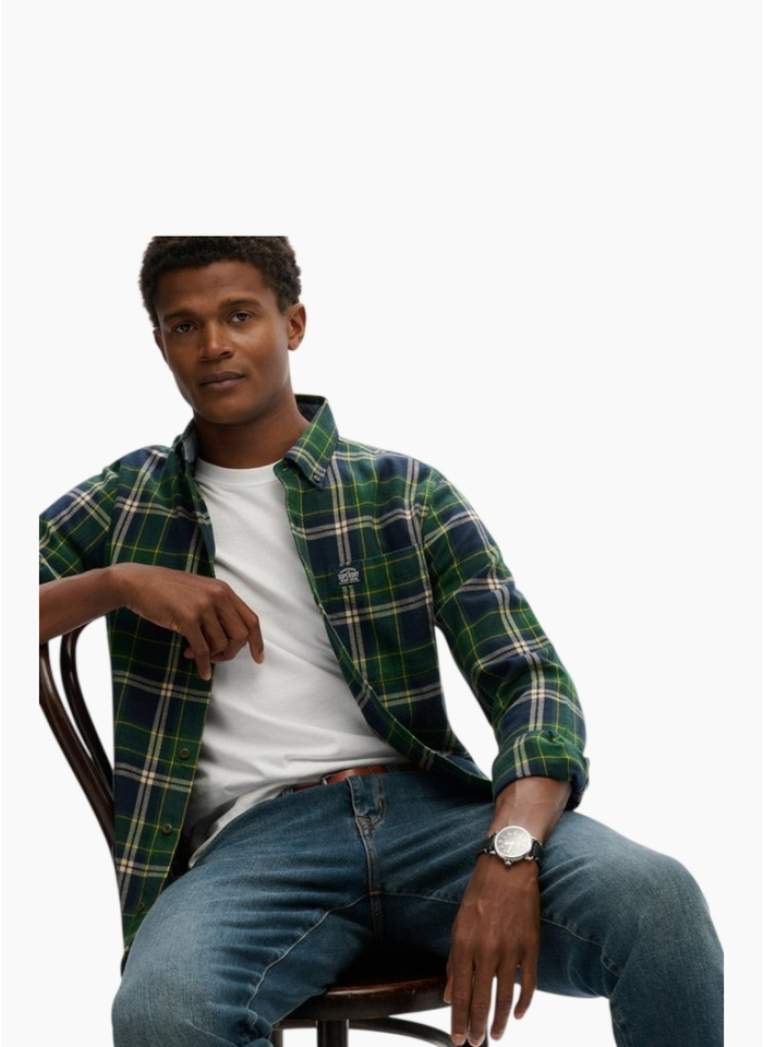 Superdry L/S Cotton Lumberjack Shirt Peyton Check Navy