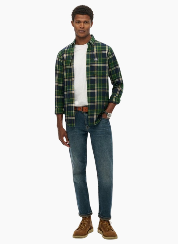 Superdry L/S Cotton Lumberjack Shirt Peyton Check Navy