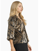 Michelle Velvet Print Top - Black