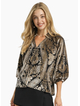 Michelle Velvet Print Top - Black