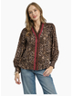 Emily Ruffle Trim Leopard Blouse