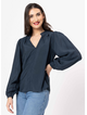 Seeking Lola Sylvie Top - Steel Navy