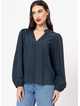 Seeking Lola Sylvie Top - Steel Navy