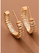 Plated Stainless Steel Rhinestone Hoop Earrings