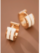 White Enamel Stainless Steel Hoop Earrings