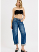 Stevie High Rise Crop Barrel Jeans