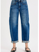 Stevie High Rise Crop Barrel Jeans