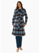 Betty Basics BRITNEY COAT-BLUE/CHOCOLATE CHECK