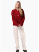 RPM CHUNKY CARDIGAN RED PLUM