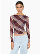 Staple the Label Arles Mesh Top - Check