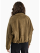 Stories Be Told Troupe Khaki Faux Suede Zip Through Bubble Hem Jacket