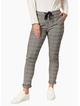 Threadz Chic Checked Pants-Natural