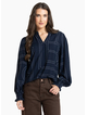 Leila + Luca Movement Blouse - Navy Geo