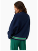 Cartel & Willow CW Brodie Knit Bomber  - Navy Stripe
