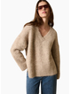 Esmaee Whisper V Neck Sweater - Oatmeal