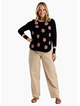 Zaket & Plover DAISY CHAIN JUMPER - Chocolate/Pink
