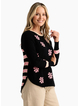 Zaket & Plover DAISY CHAIN JUMPER - Chocolate/Pink