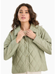 Among The Brave Absolute Soft Khaki Collared Quilted Puffer Jacket