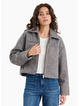Among The Brave Dune Charcoal Boucle Zip Front Jacket