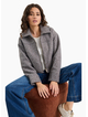 Among The Brave Dune Charcoal Boucle Zip Front Jacket