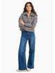 Among The Brave Dune Charcoal Boucle Zip Front Jacket