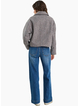 Among The Brave Dune Charcoal Boucle Zip Front Jacket